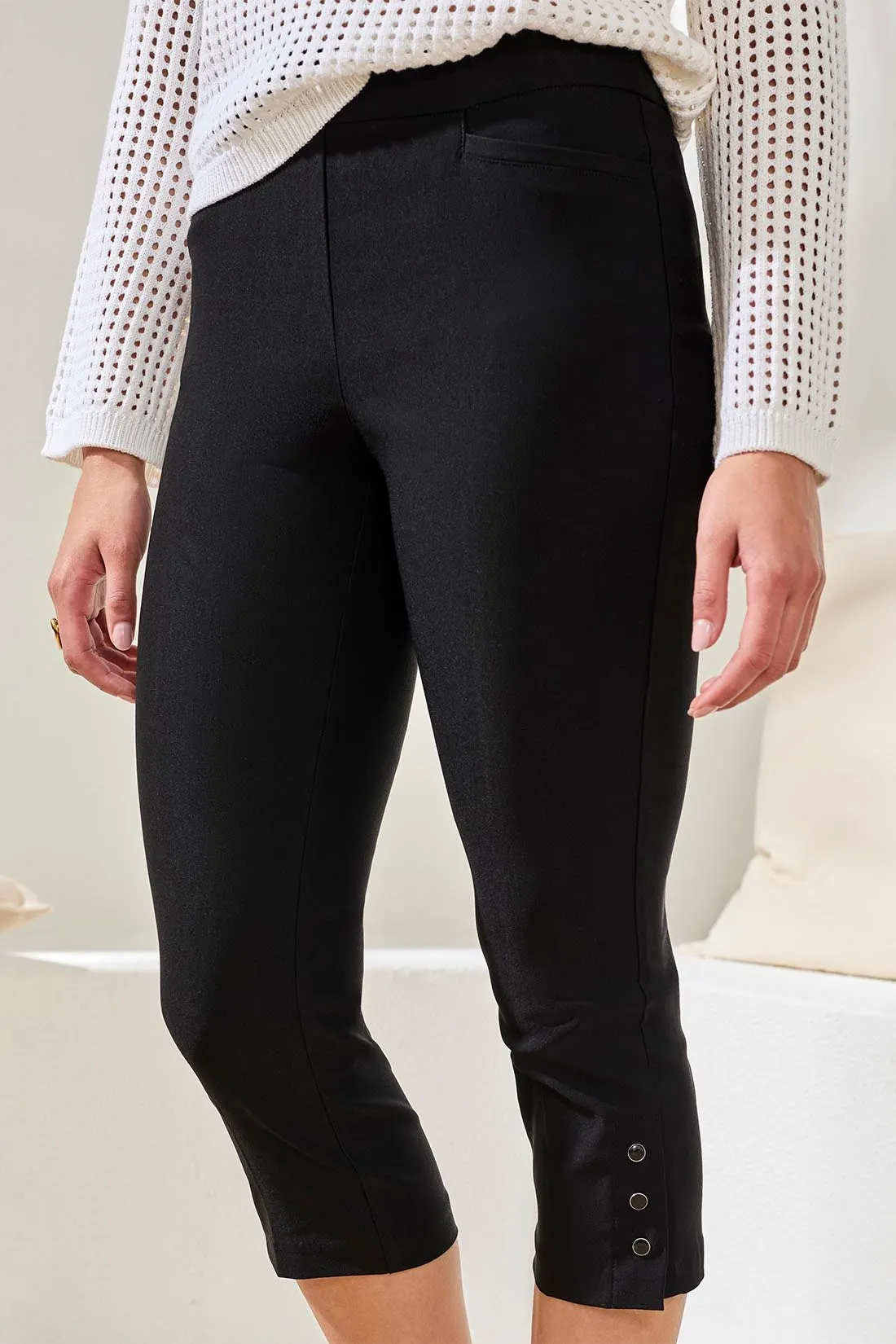 Flatten It® Slim Leg Capris With Snap Vent-Black sold by Tribal product image thumbnail 3