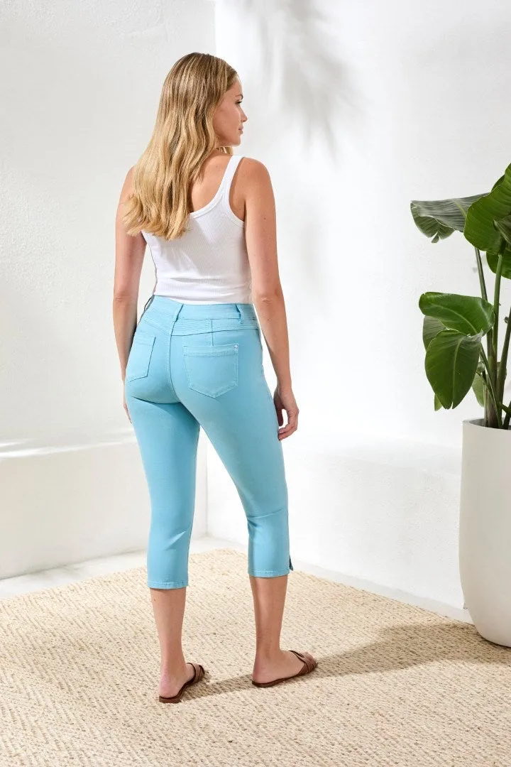 Comfort Stretch Pull-On Slim Leg Capris-Aqua sky sold by Tribal product image thumbnail 2