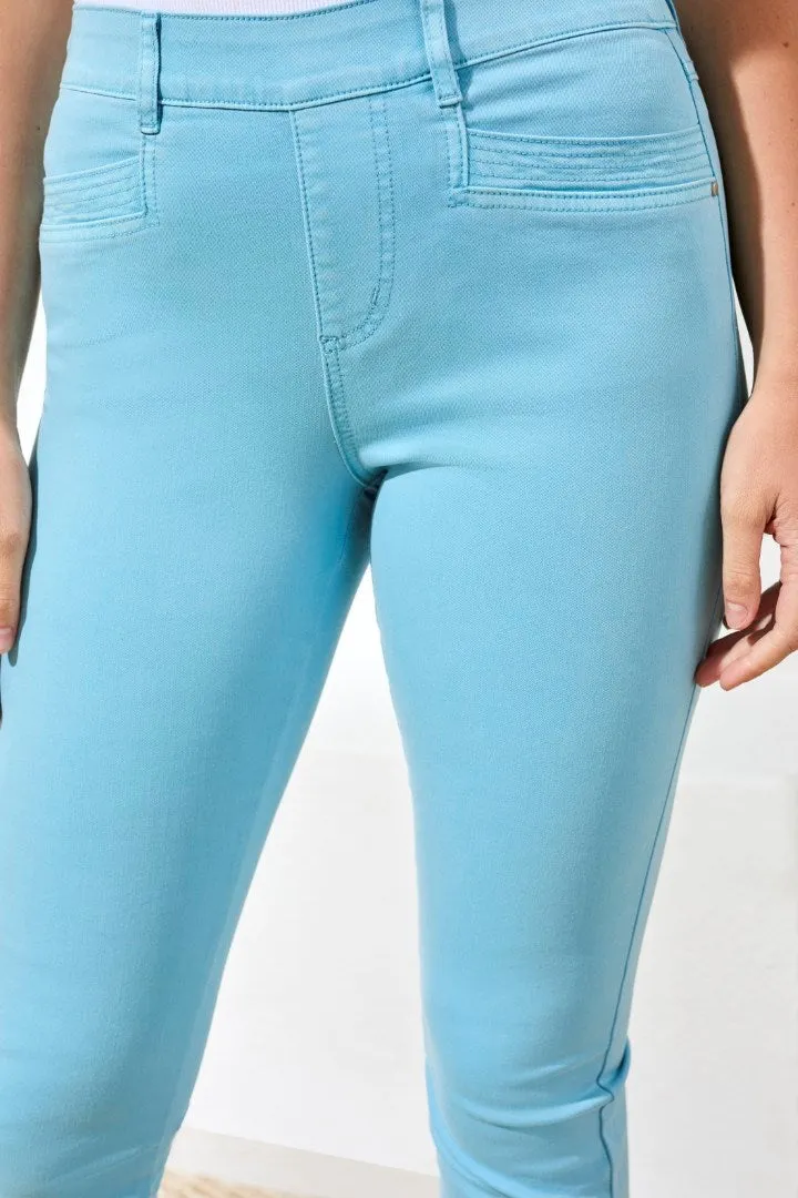 Comfort Stretch Pull-On Slim Leg Capris-Aqua sky sold by Tribal product image thumbnail 4