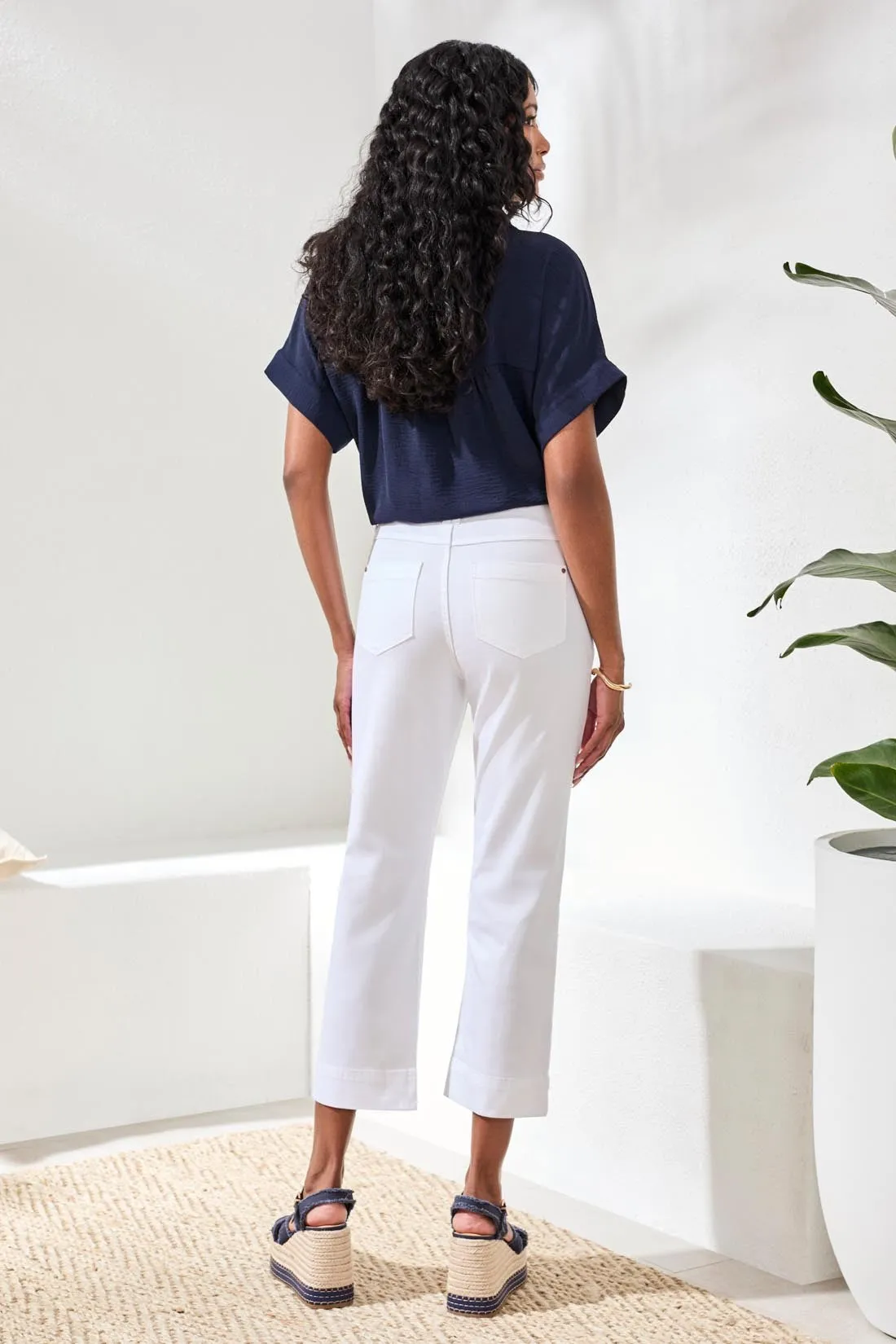 Comfort Stretch Pull-On Kick Flare Capris-White sold by Tribal product image thumbnail 4