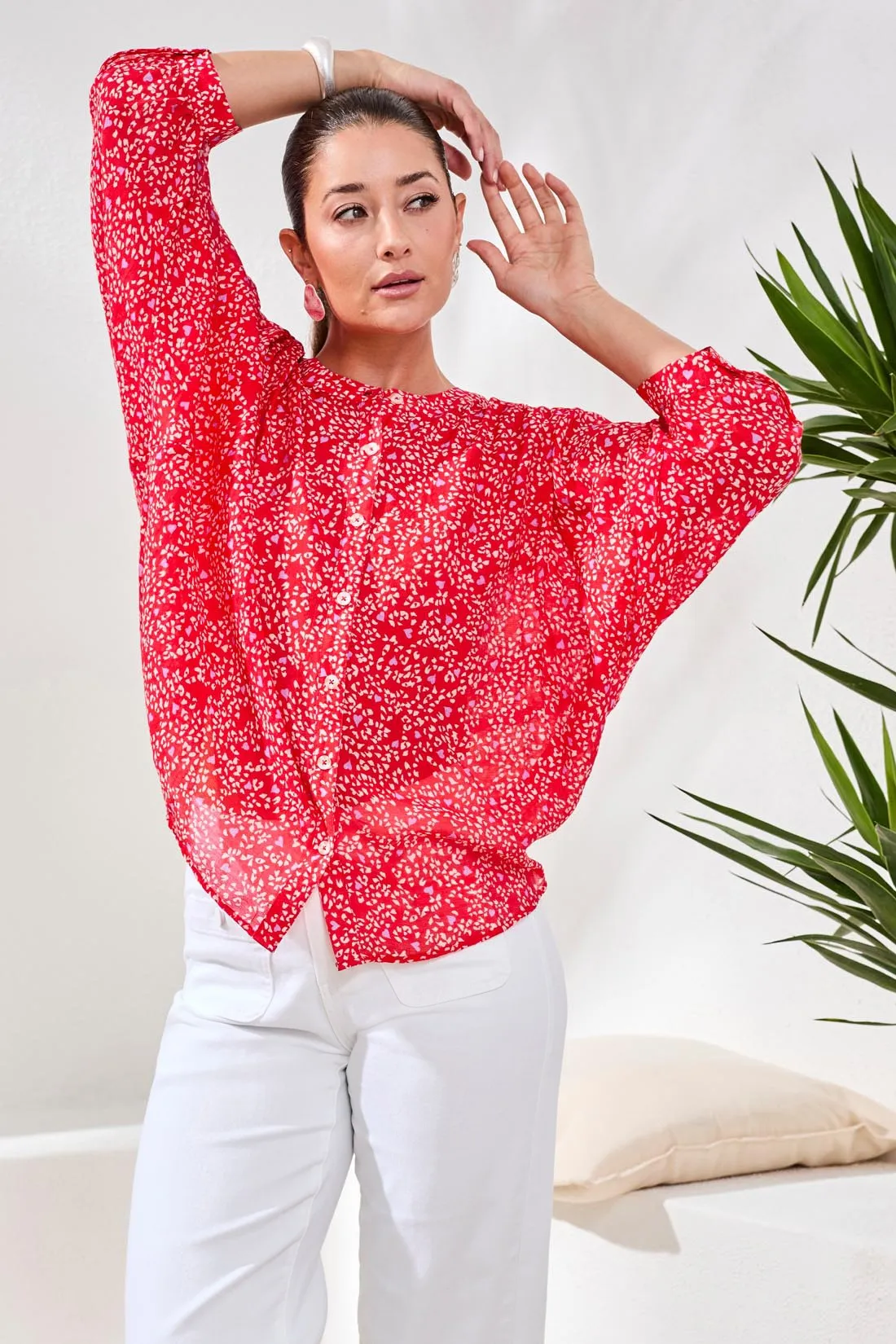 Flowy Dolman Sleeve Blouse-Rouge sold by Tribal product image thumbnail 2