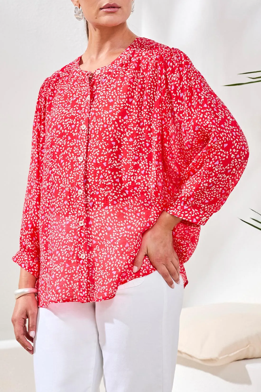 Flowy Dolman Sleeve Blouse-Rouge sold by Tribal product image thumbnail 3