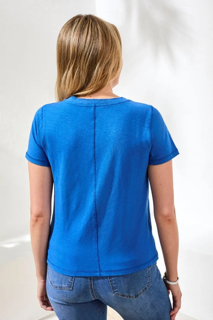 Slub Knit V-Neck Top With Double Trim Detail-Turkishsea sold by Tribal product image thumbnail 2