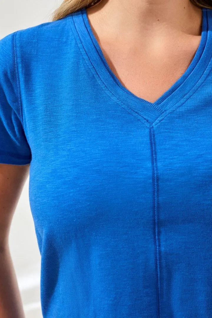 Slub Knit V-Neck Top With Double Trim Detail-Turkishsea sold by Tribal product image thumbnail 3