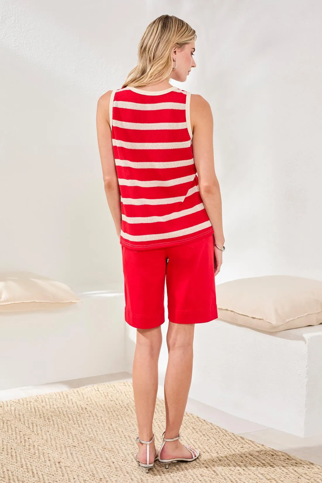 Super Soft Terry Cloth Stripe Crew Neck Cami-Sangria sold by Tribal product image thumbnail 4