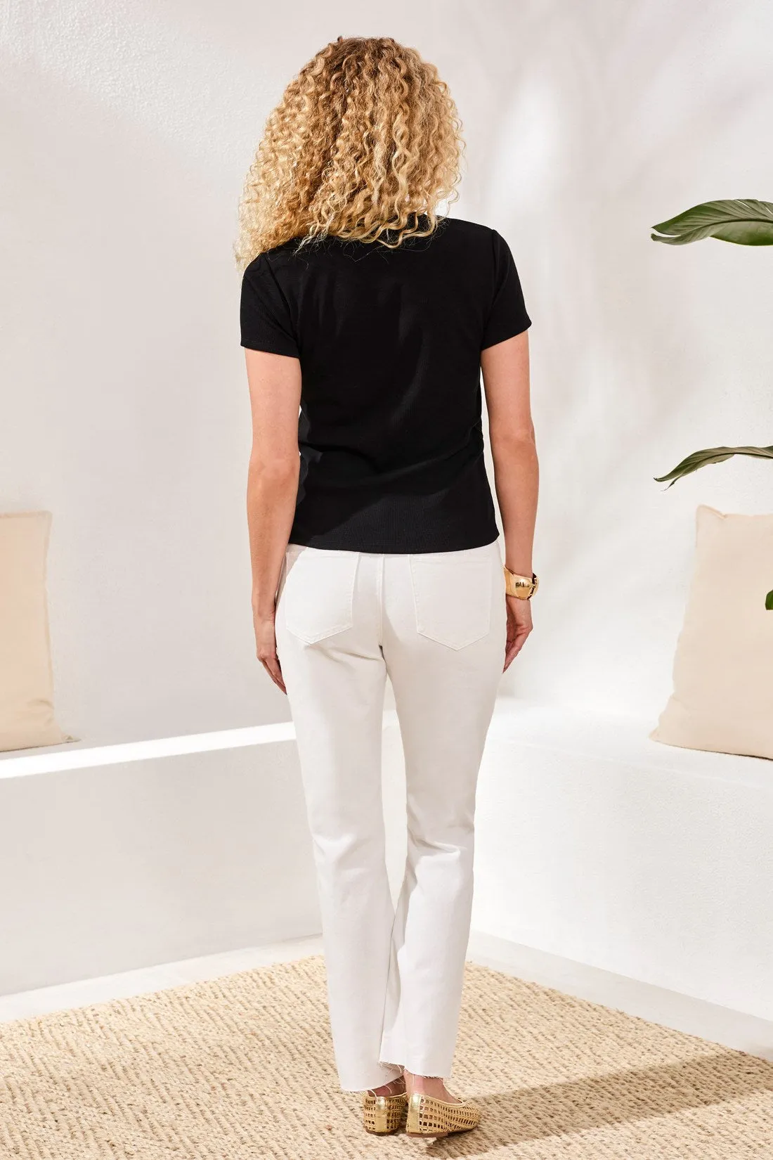 BLUE THREAD Fitted Crew Neck Stretch Tee-Black sold by Tribal product image thumbnail 4