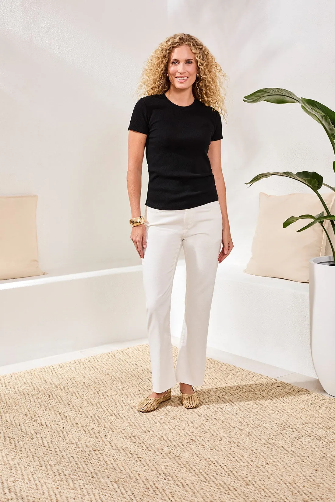 BLUE THREAD Fitted Crew Neck Stretch Tee-Black sold by Tribal product image thumbnail 2