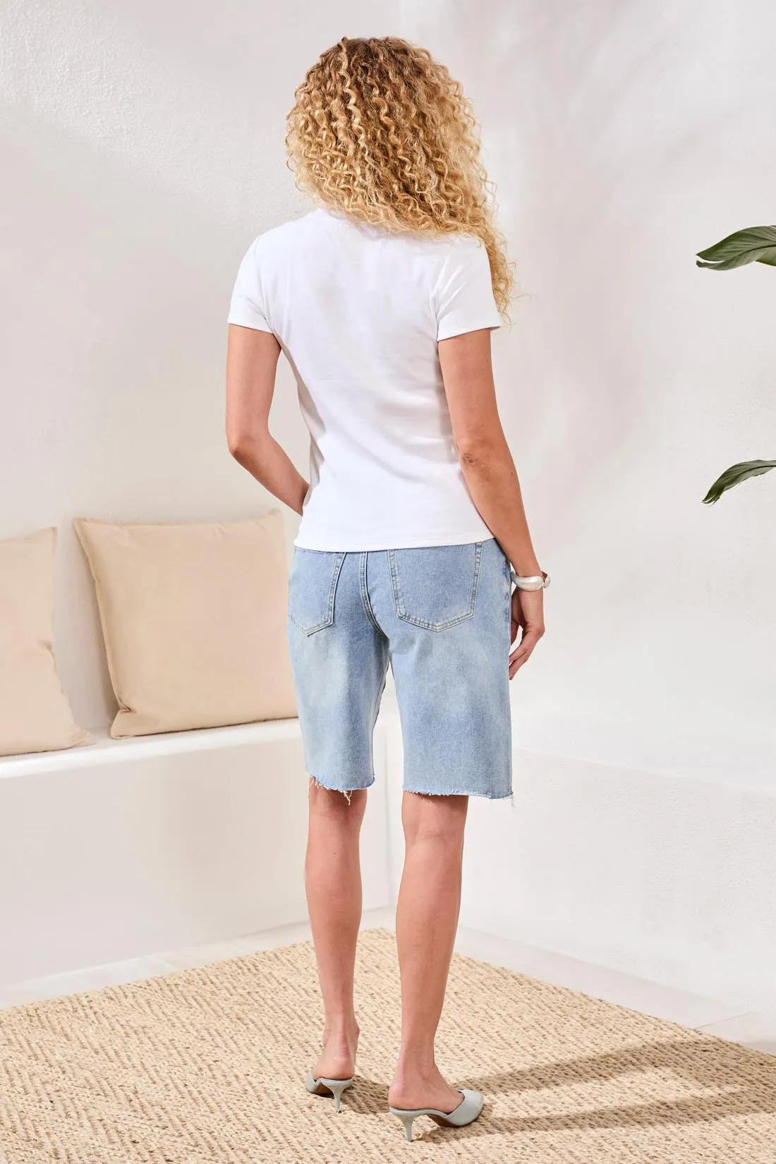 BLUE THREAD Fitted Crew Neck Stretch Tee-White sold by Tribal product image thumbnail 4