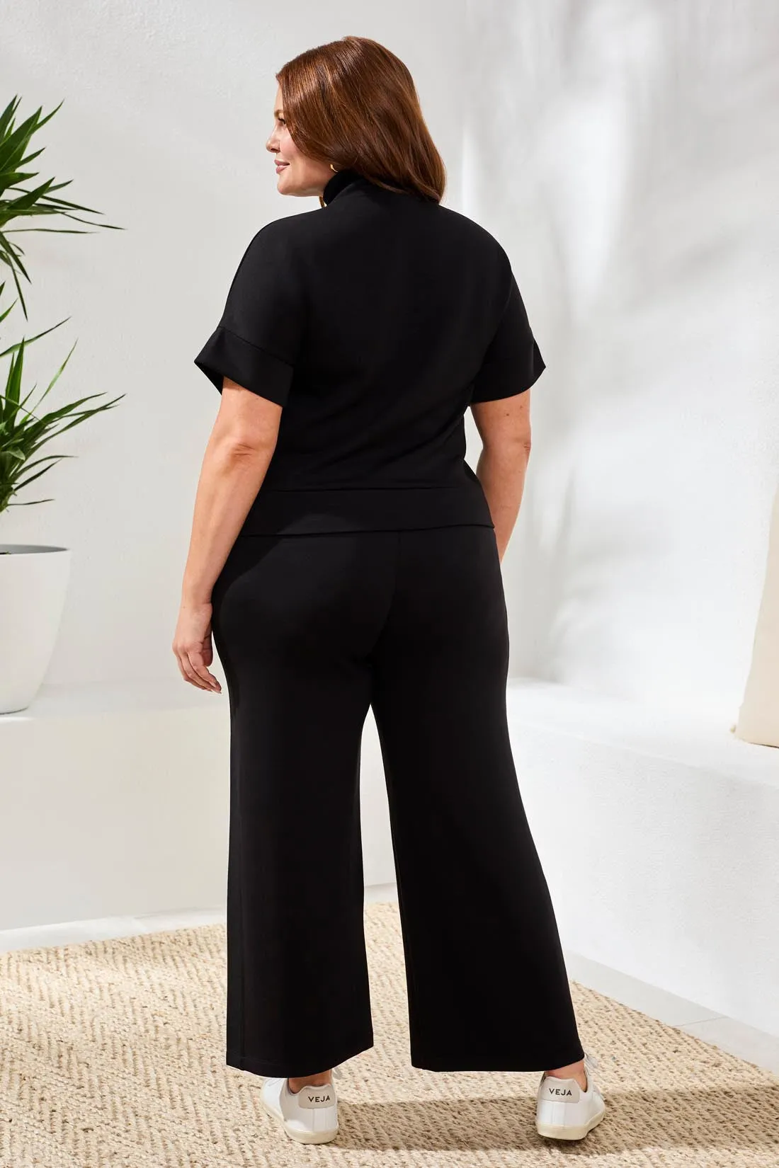 Size Inclusive Techno Lux Scuba Quarter-Zip Top-Black sold by Tribal product image thumbnail 4