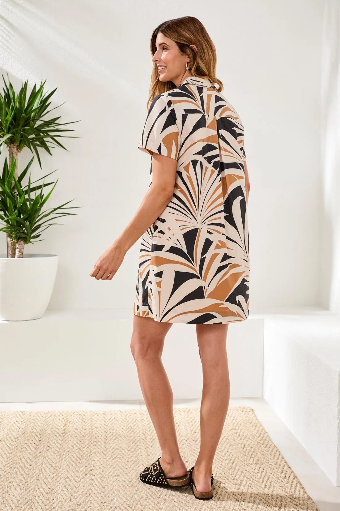 Printed Cotton Poplin Button Up Dress-Canvas sold by Tribal product image thumbnail 4