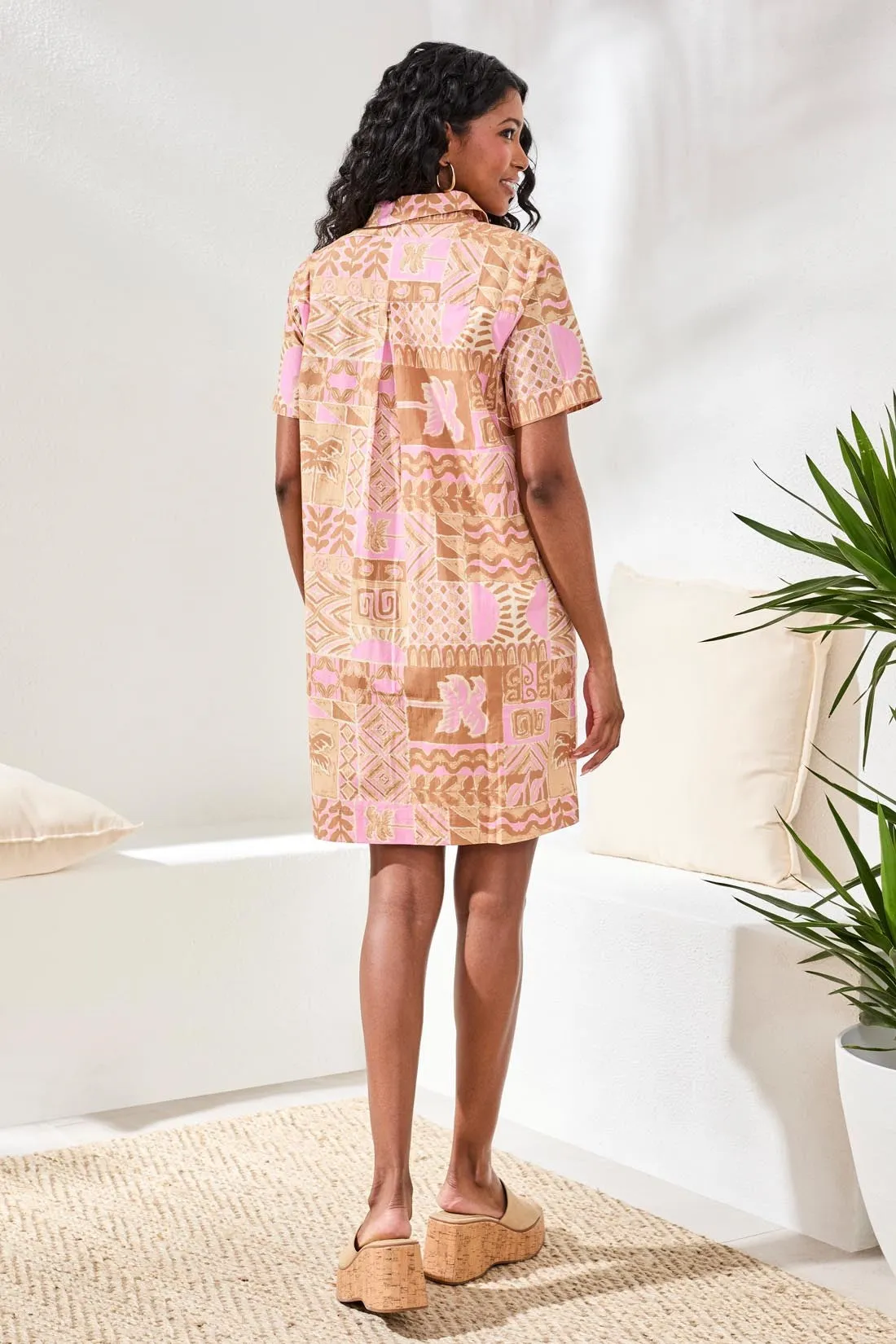 Printed Cotton Poplin Button Up Dress-Wisteria sold by Tribal product image thumbnail 4