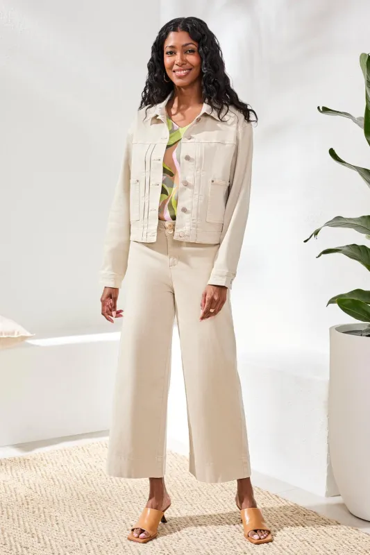 Comfort Stretch Denim Button-Front Jacket-Canvas sold by Tribal