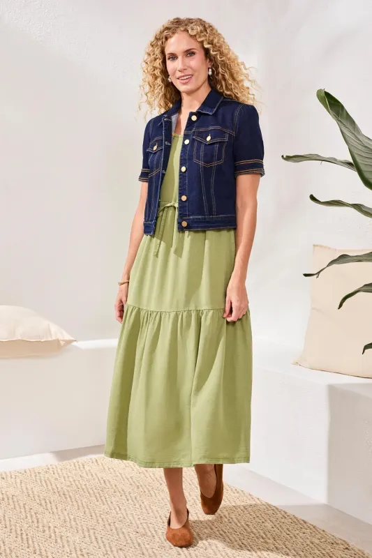 Comfort Stretch Elbow-Sleeve Denim Jacket-Rinse sold by Tribal