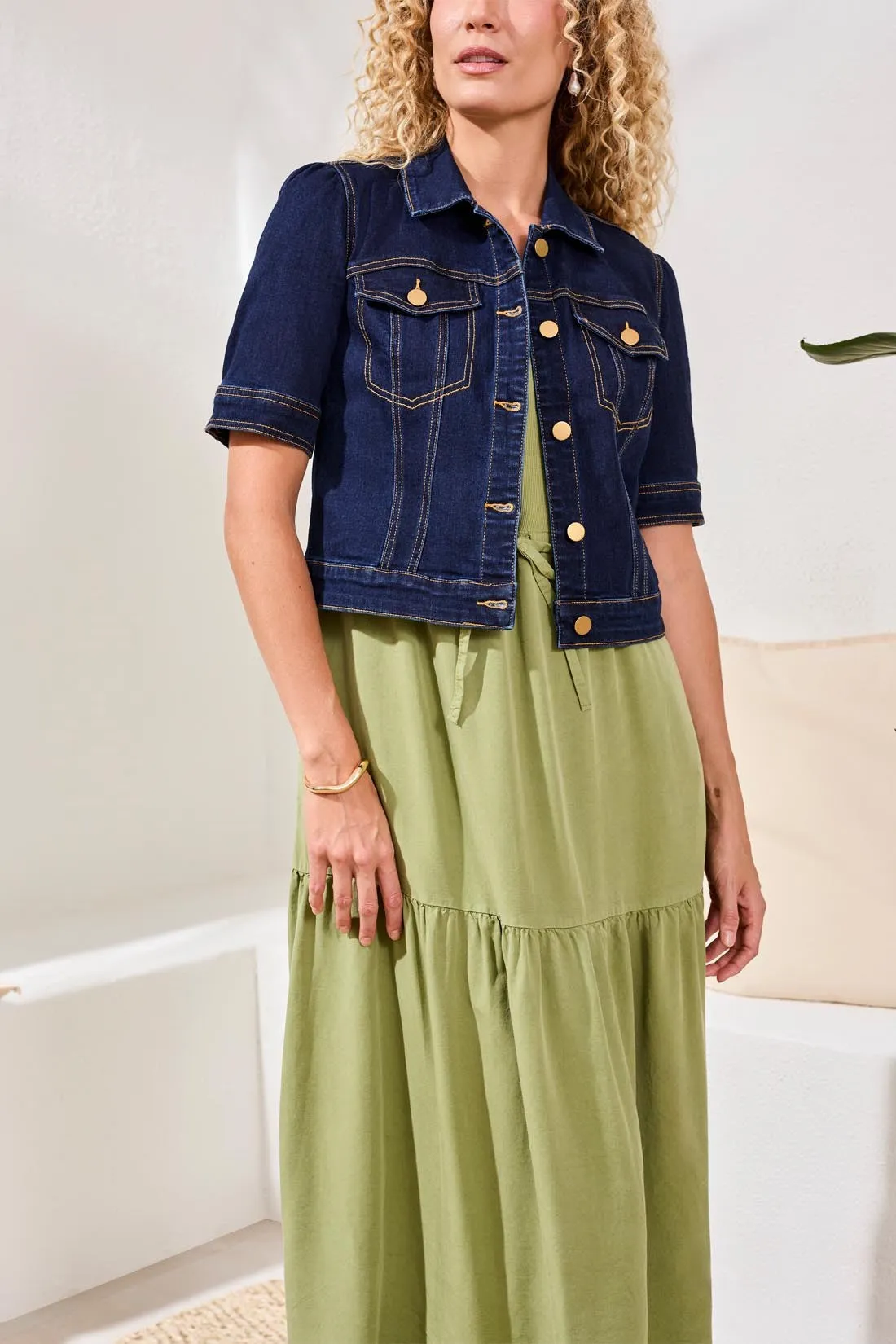 Comfort Stretch Elbow-Sleeve Denim Jacket-Rinse sold by Tribal product image thumbnail 2