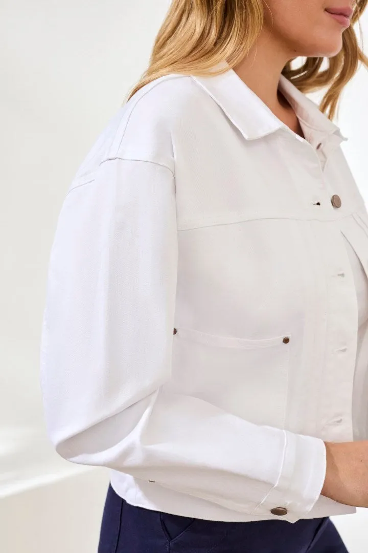 Comfort Stretch Denim Button-Front Jacket-White sold by Tribal product image thumbnail 4