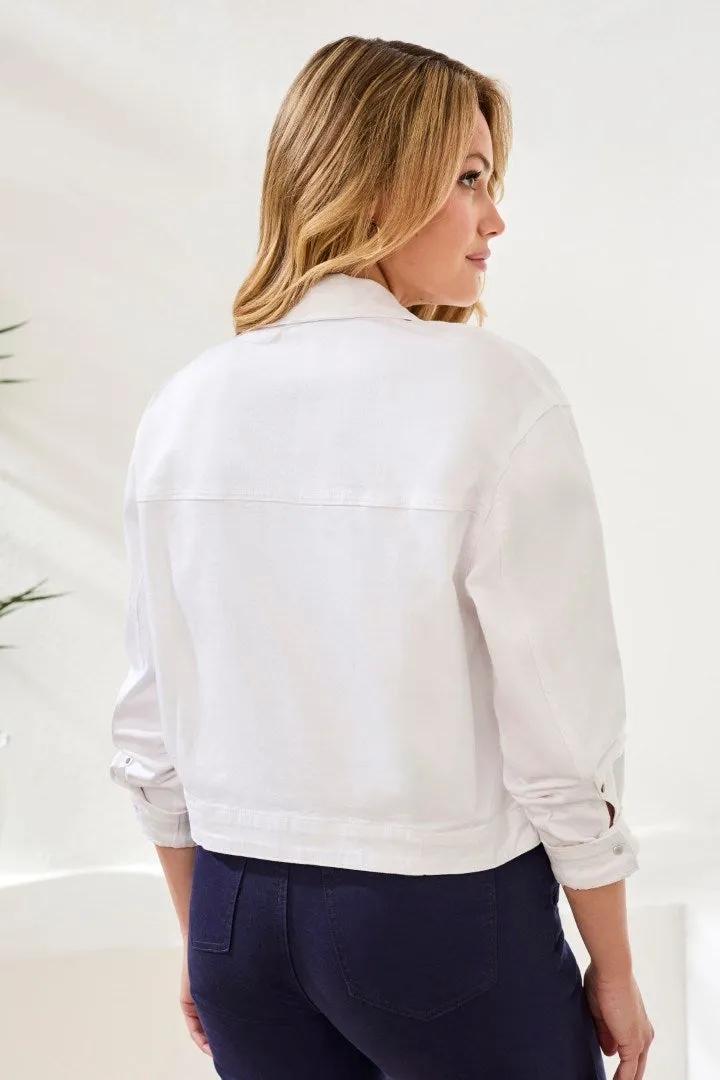 Comfort Stretch Denim Button-Front Jacket-White sold by Tribal product image thumbnail 2