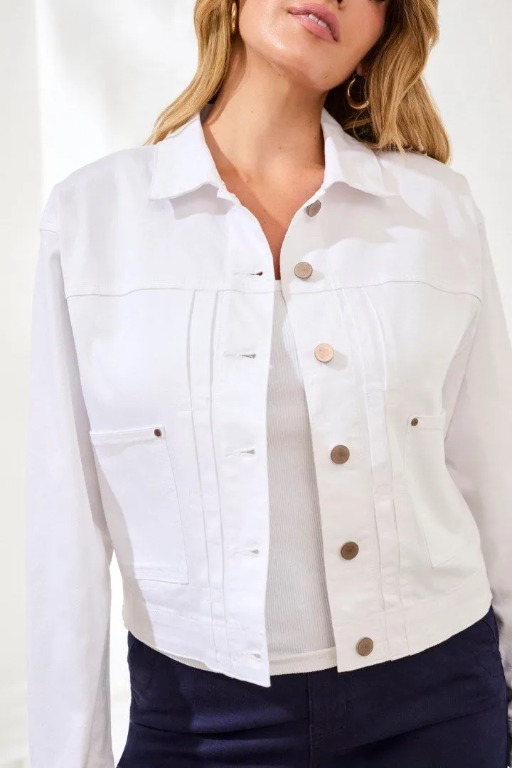 Comfort Stretch Denim Button-Front Jacket-White sold by Tribal product image thumbnail 3