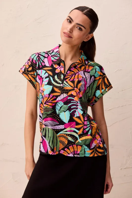 UPF 50+ High Performance Dolman Zip-Front Sport Top-Tropical sold by Tribal