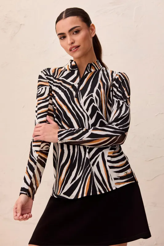 UPF 50+ High Performancee Quarter-Zip Long Sleeve Pullover-Tuscantan sold by Tribal