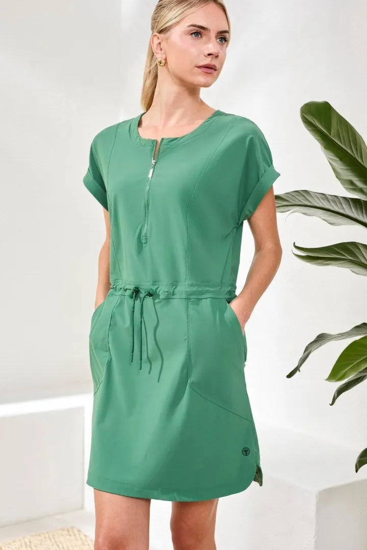 Zip Dress With Drawcord-Greenery sold by Tribal product image thumbnail 2
