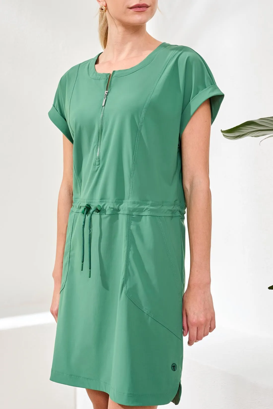 Zip Dress With Drawcord-Greenery sold by Tribal product image thumbnail 3