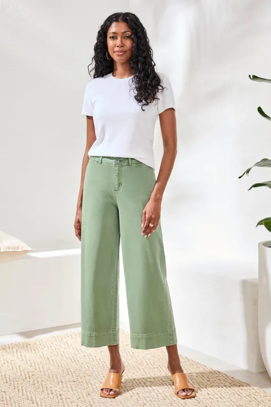 Comfort Stretch High Rise Palazzo Pants-Moss sold by Tribal