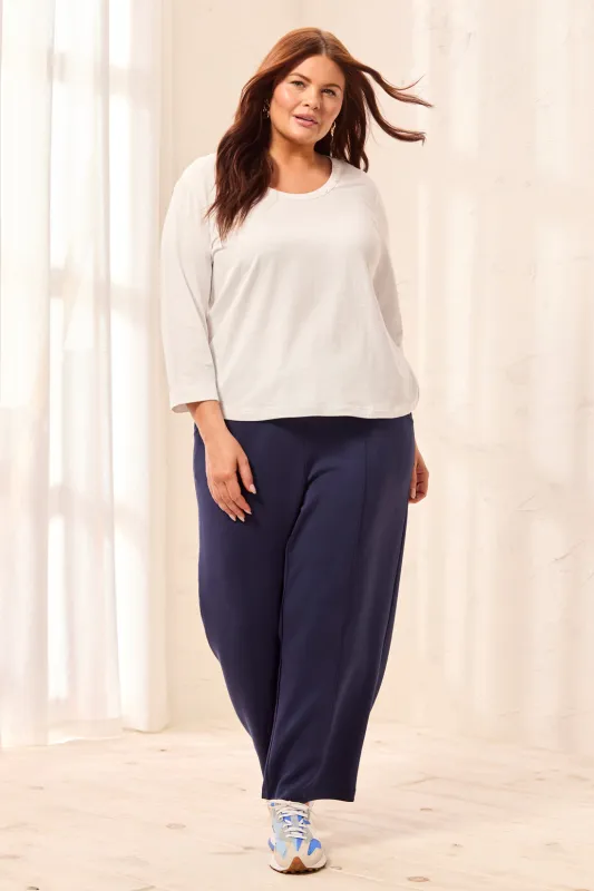 Size Inclusive Techno Lux Scuba Pants with Waistband-Jet blue sold by Tribal