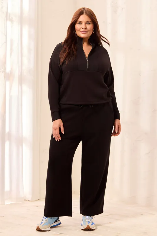 Size Inclusive Techno Lux Scuba Pants With Waistband-Black sold by Tribal