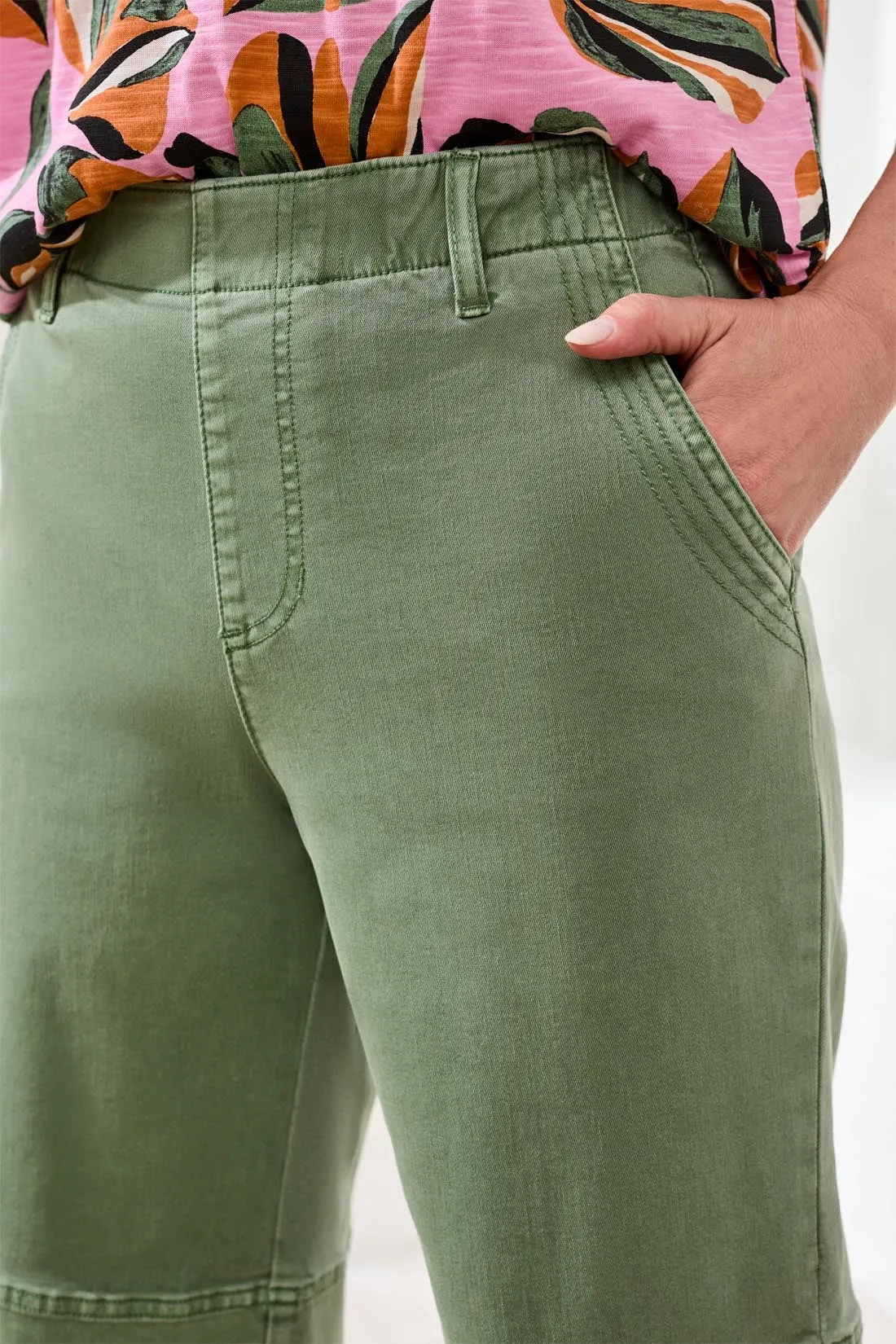 Comfort Stretch Pull-On Bermuda Shorts-Moss sold by Tribal product image thumbnail 4