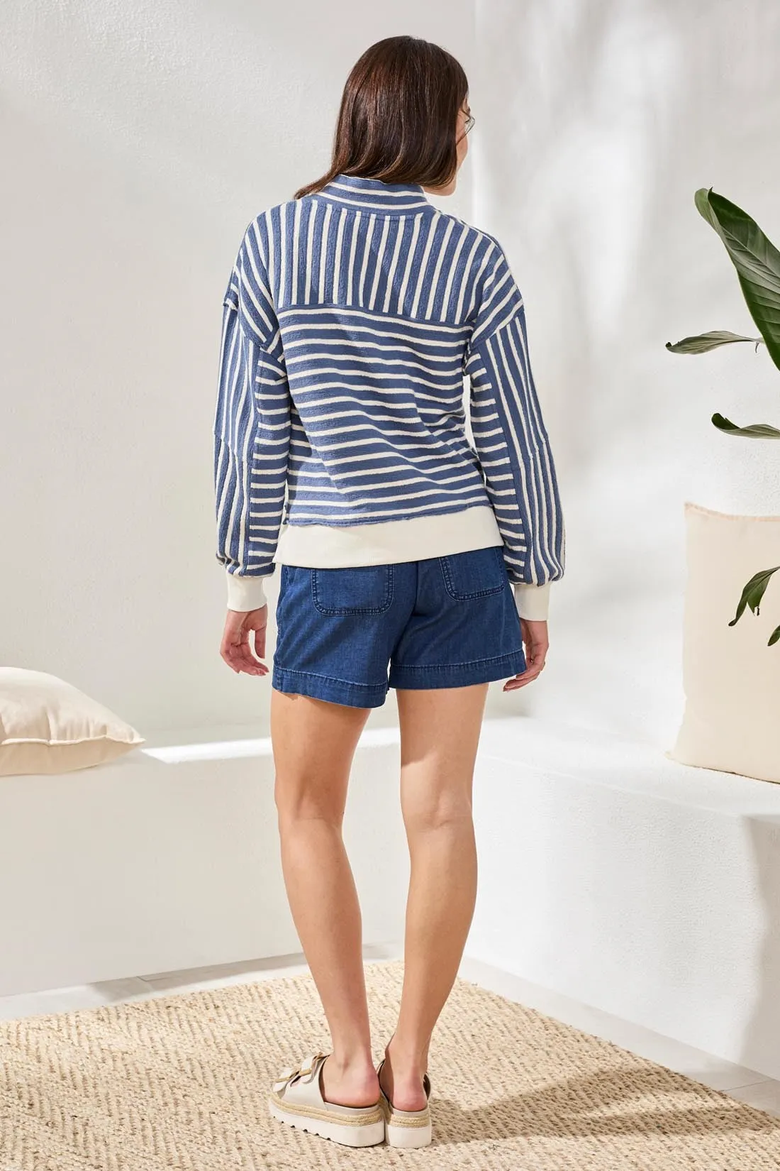 Drop-Shoulder French Terry Popover Shirt with Metal Ring Detail-Seahaven sold by Tribal product image thumbnail 4
