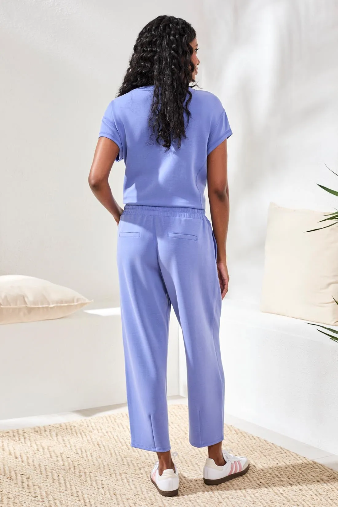 Soft Modal Barrel-Leg Elastic Waist Joggers-Baja blue sold by Tribal product image thumbnail 4