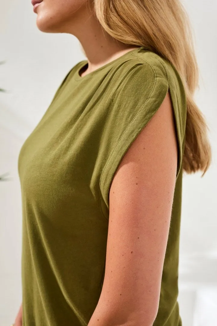 Boat Neck Cap Sleeve Top-Rainforest sold by Tribal product image thumbnail 2