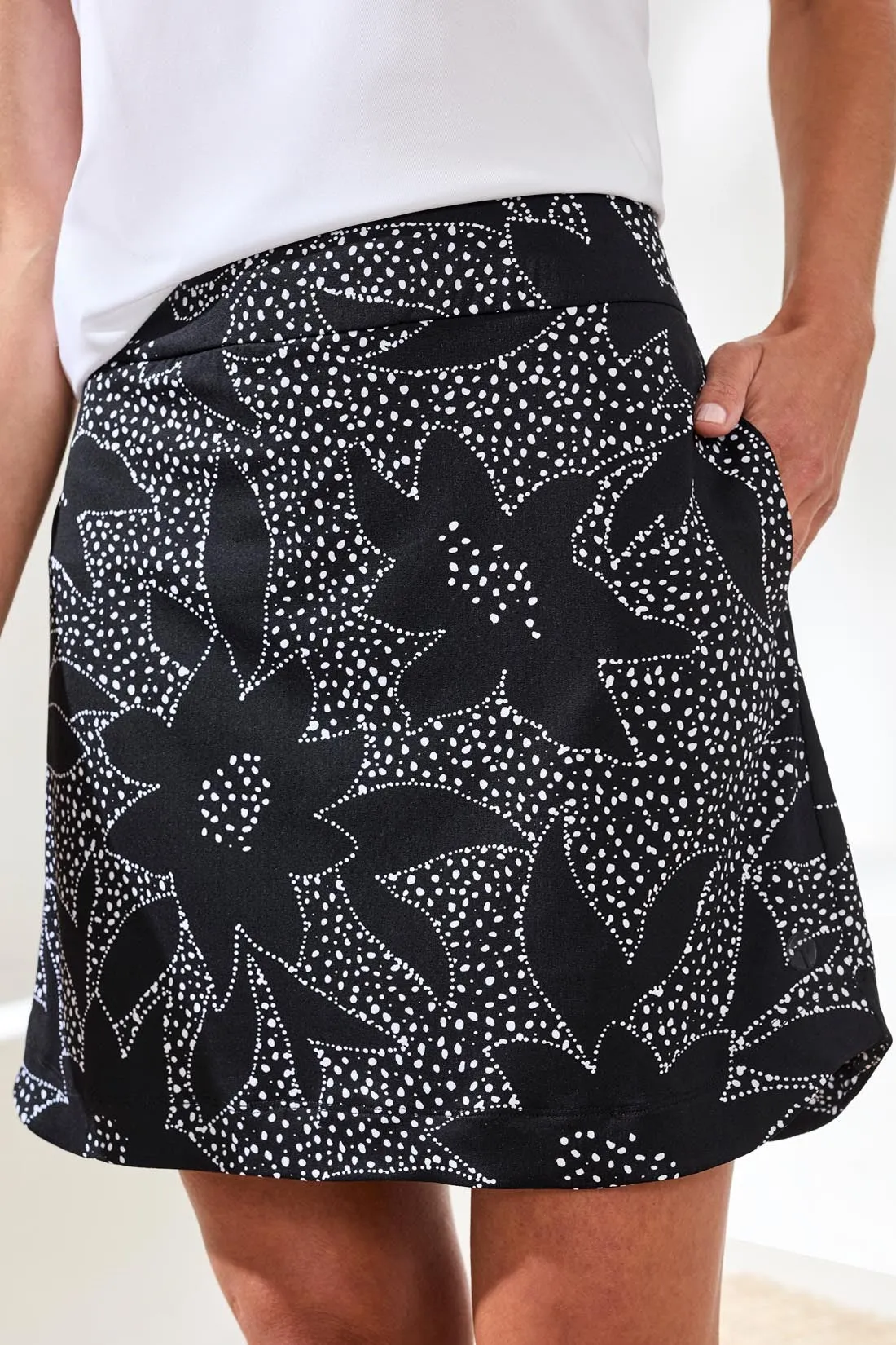 Pull-On Skort With Built-In Shorts-Black floral sold by Tribal product image thumbnail 3
