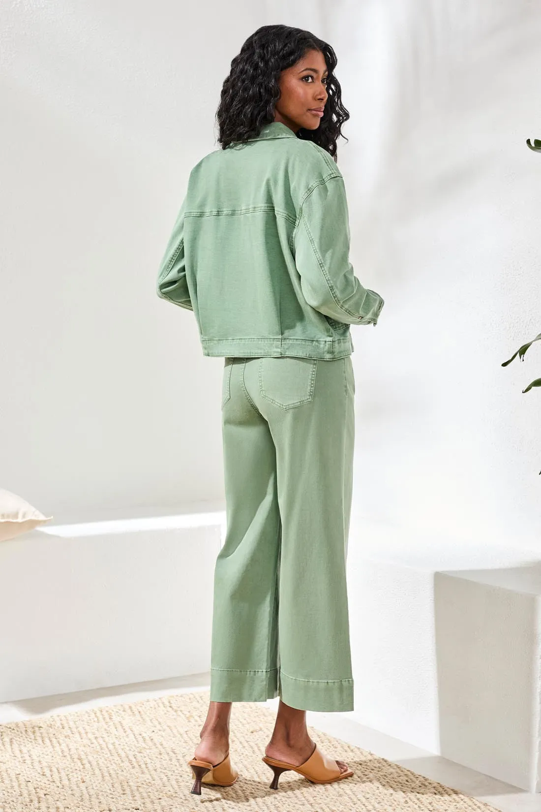 Comfort Stretch Denim Button-Front Jacket-Moss sold by Tribal product image thumbnail 4