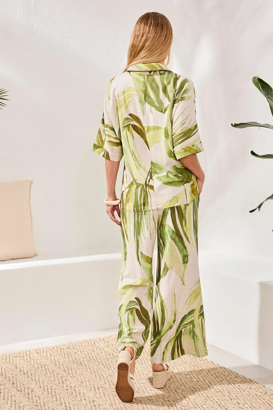 Flowy Linen Dolman Elbow Sleeve Blouse-Mintleaf sold by Tribal product image thumbnail 4