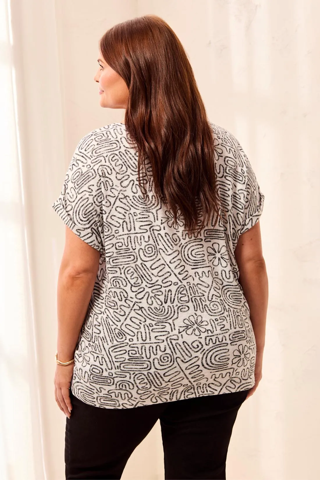 Size Inclusive Cap Sleeve Wear Two Ways Top-White sold by Tribal product image thumbnail 4