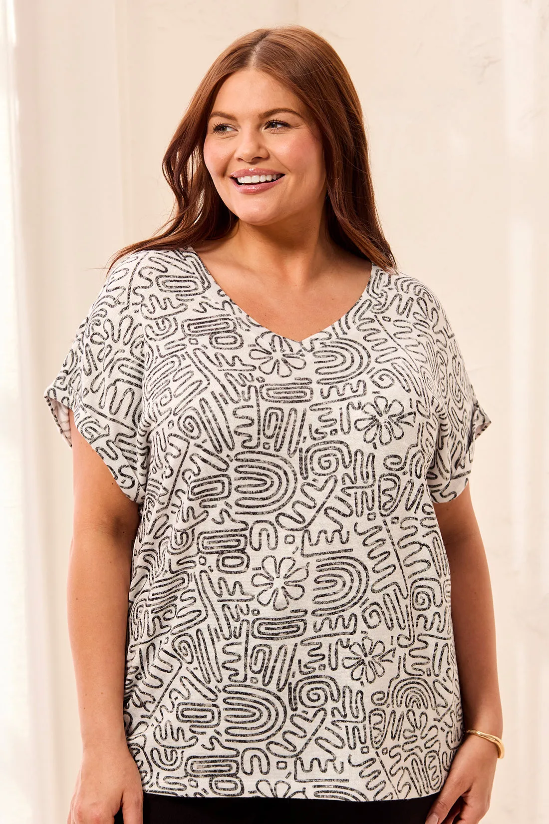 Size Inclusive Cap Sleeve Wear Two Ways Top-White sold by Tribal product image thumbnail 2
