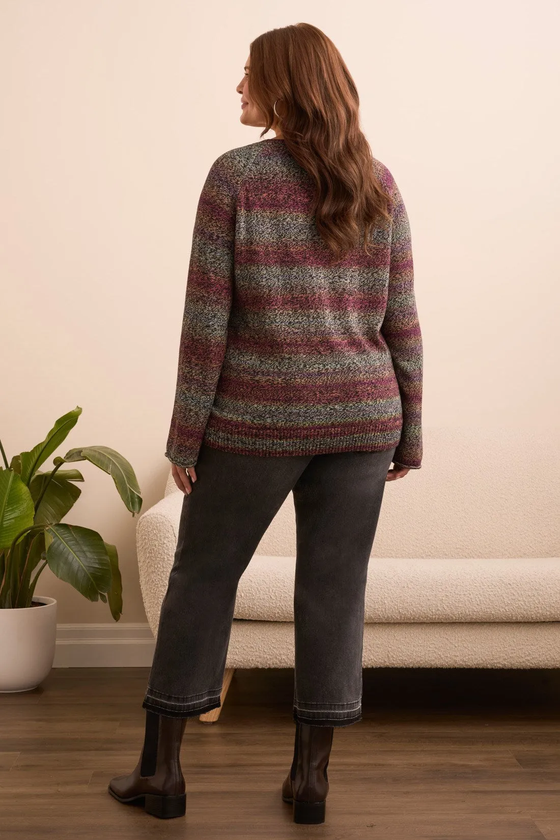Combed Cotton V-Neck Sweater-Wine sold by Tribal product image thumbnail 4