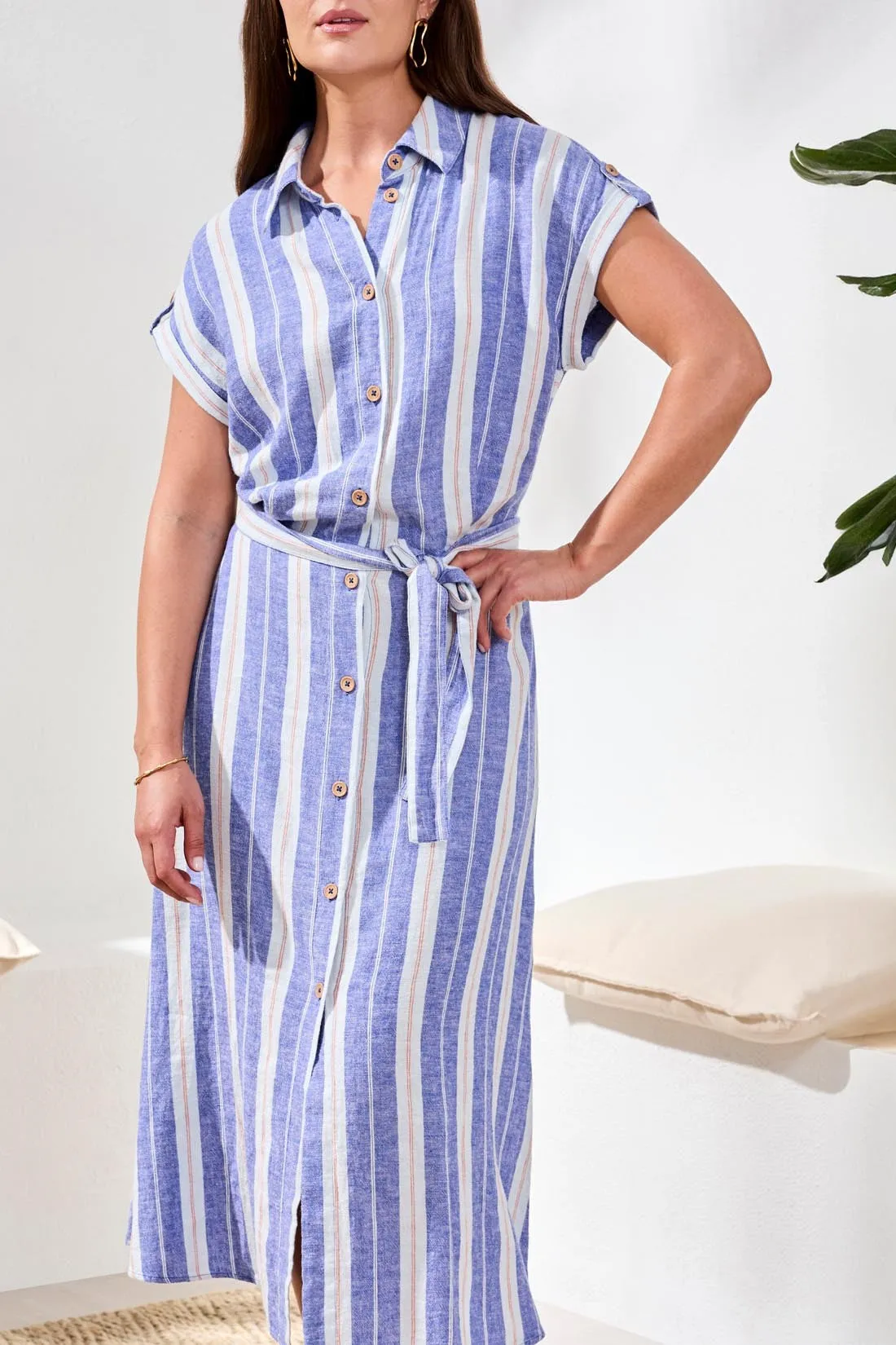 Short-Sleeve Striped Shirt Dress-Marina sold by Tribal product image thumbnail 2
