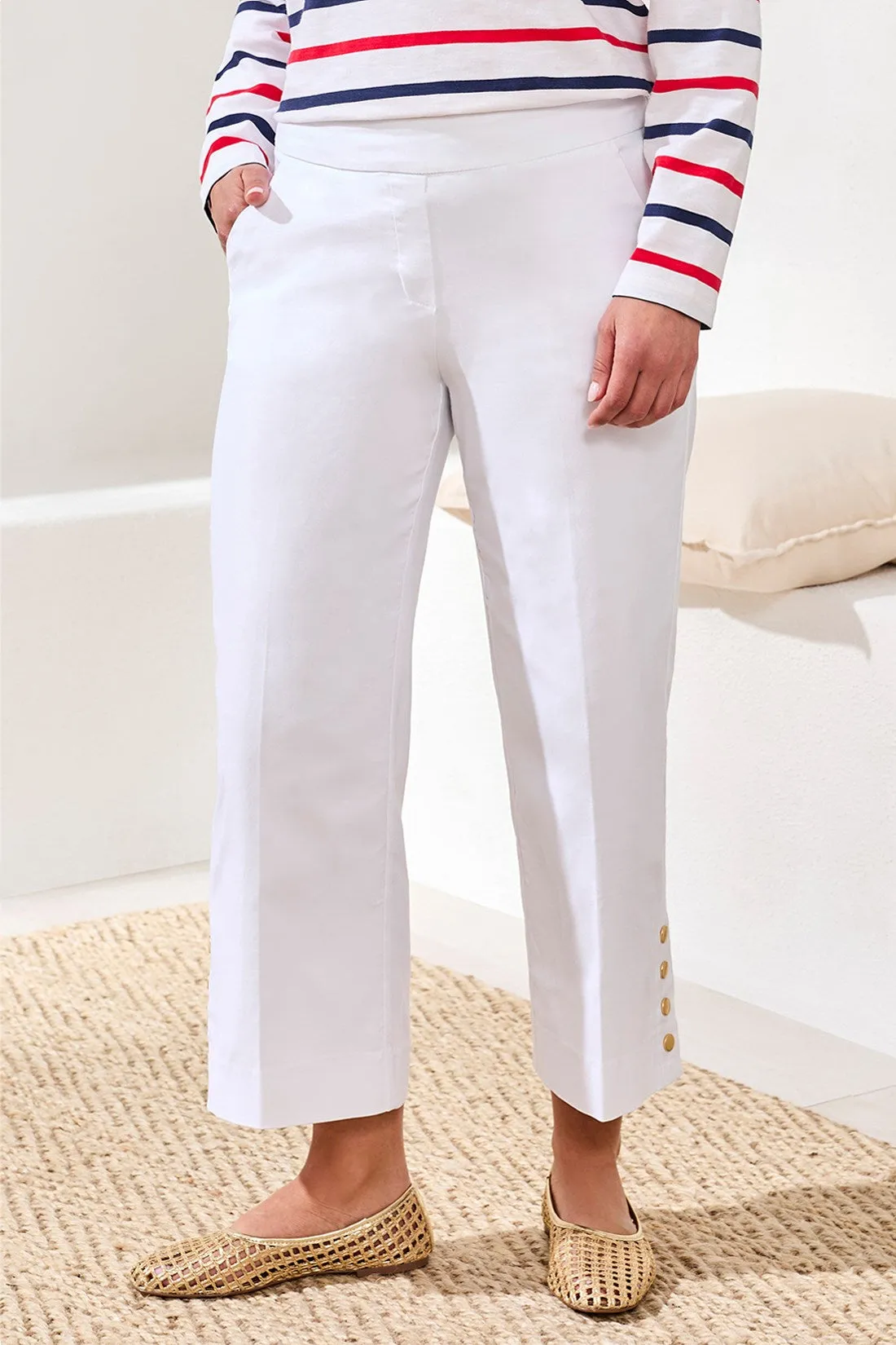 Flatten It® Tummy Control Wide Leg Pull-On Capris Pants-White sold by Tribal product image thumbnail 3