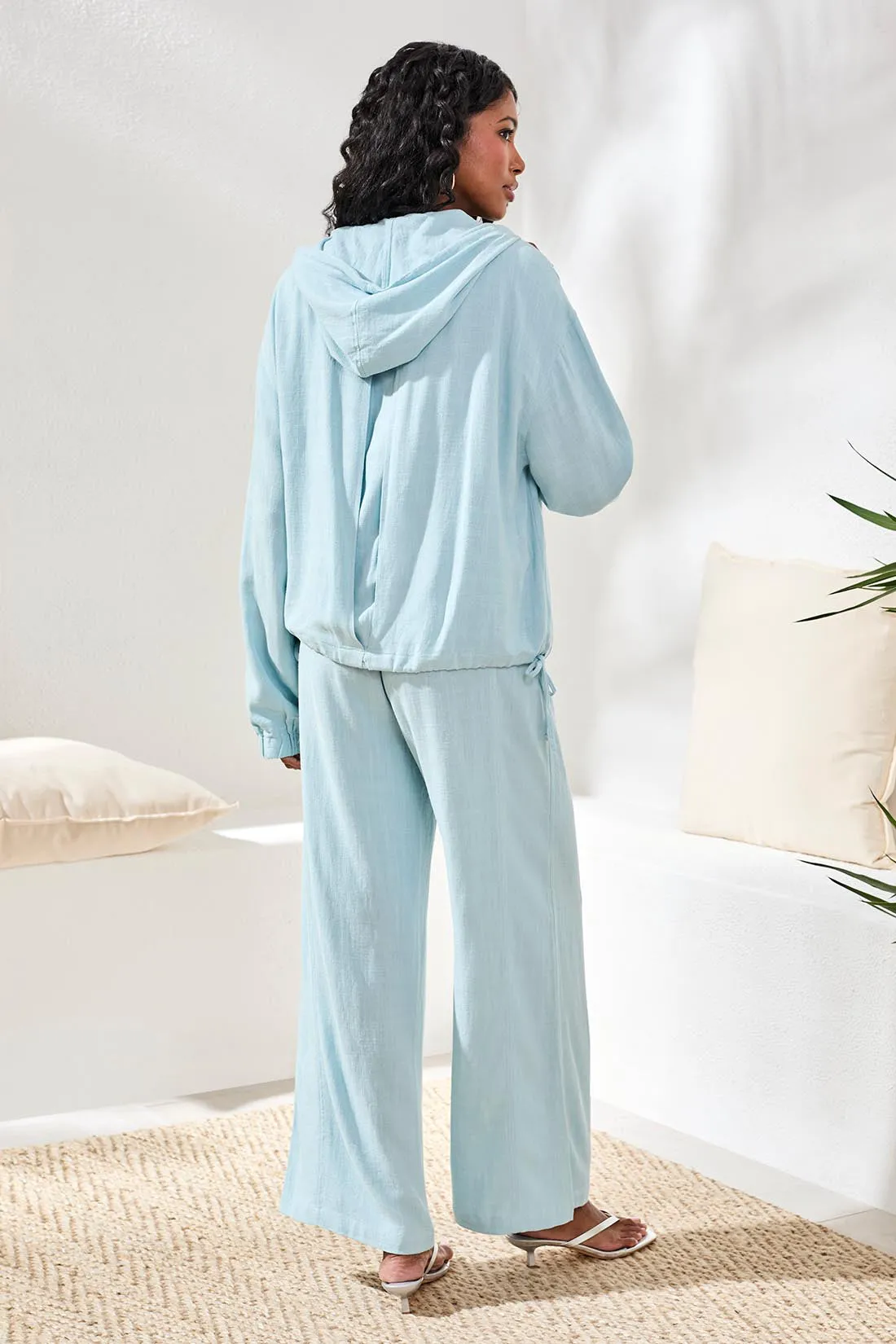 Lightweight Linen Button-Front Hooded Jacket-Ltaquasky sold by Tribal product image thumbnail 4