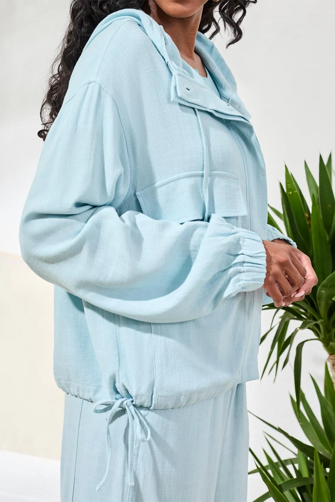 Lightweight Linen Button-Front Hooded Jacket-Ltaquasky sold by Tribal product image thumbnail 2