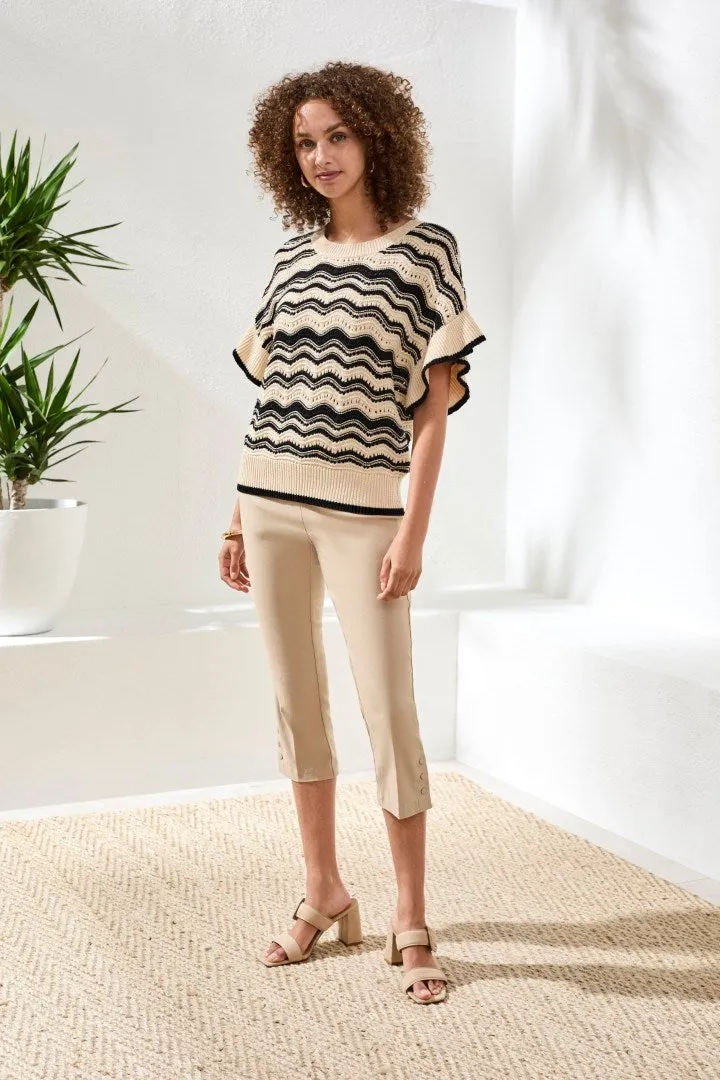 Wave Jacquard Knit Sweater with Refined Tipping-Canvas sold by Tribal product image thumbnail 2