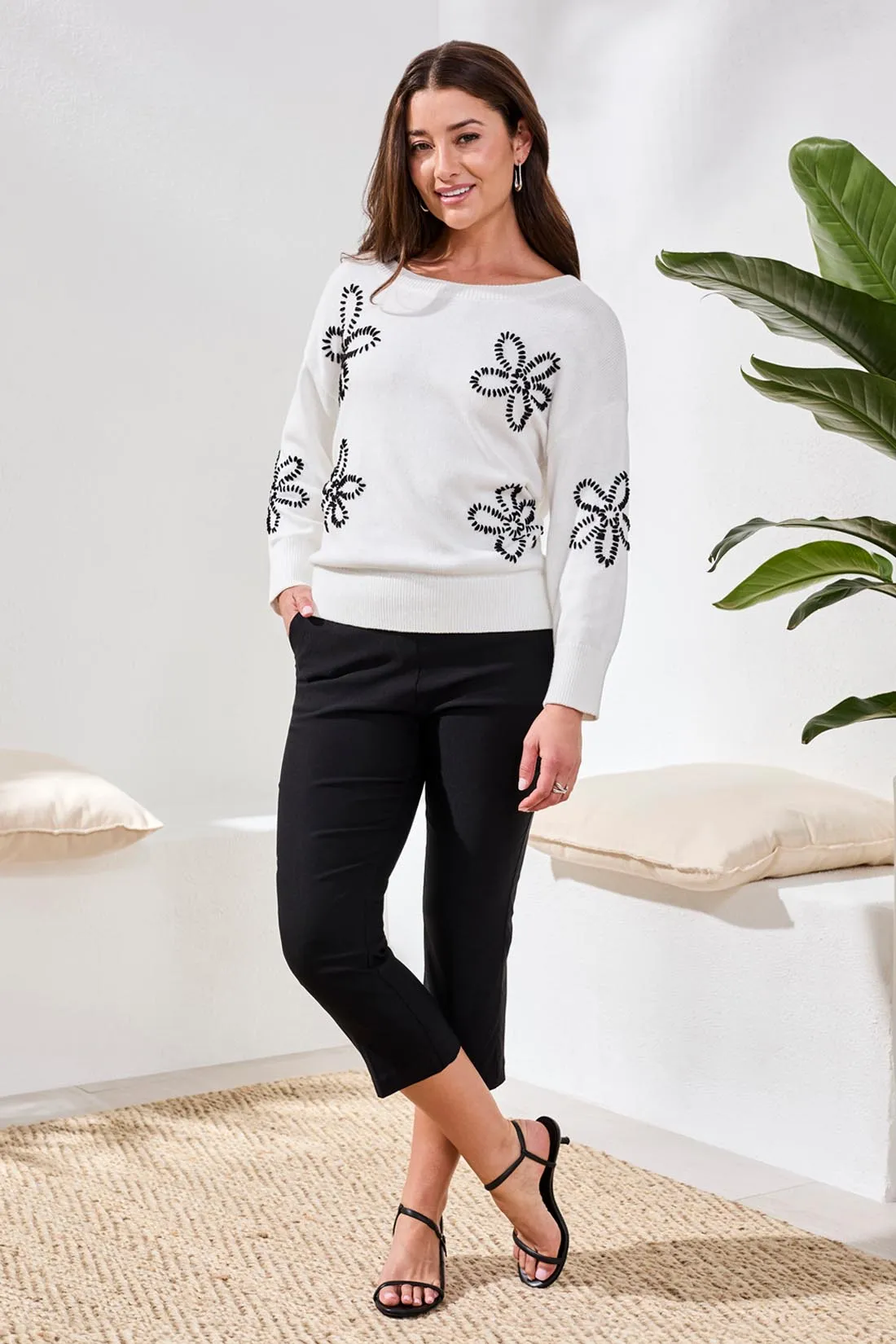 Year Round Basics Flatten It® Pull-On Capris-Black sold by Tribal