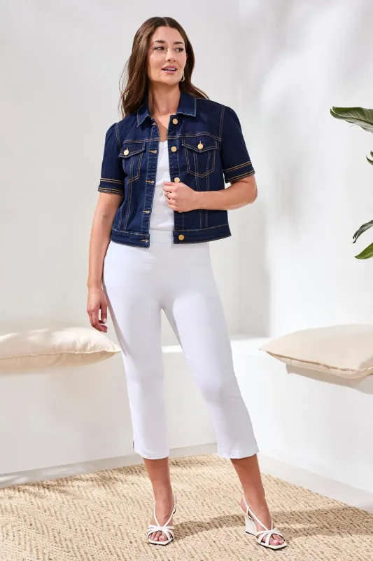 Year Round Basics Flatten It® Pull-On Capris-White made by Tribal