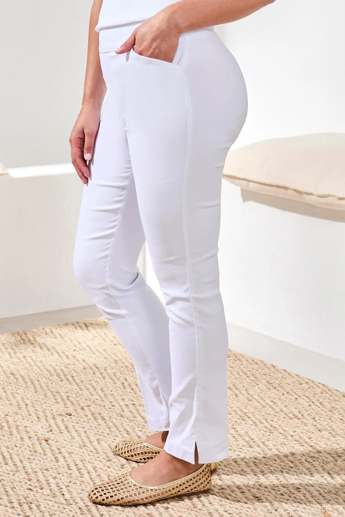 Year Round Basics Flatten It® Pull-On Ankle Pants-White sold by Tribal product image thumbnail 2