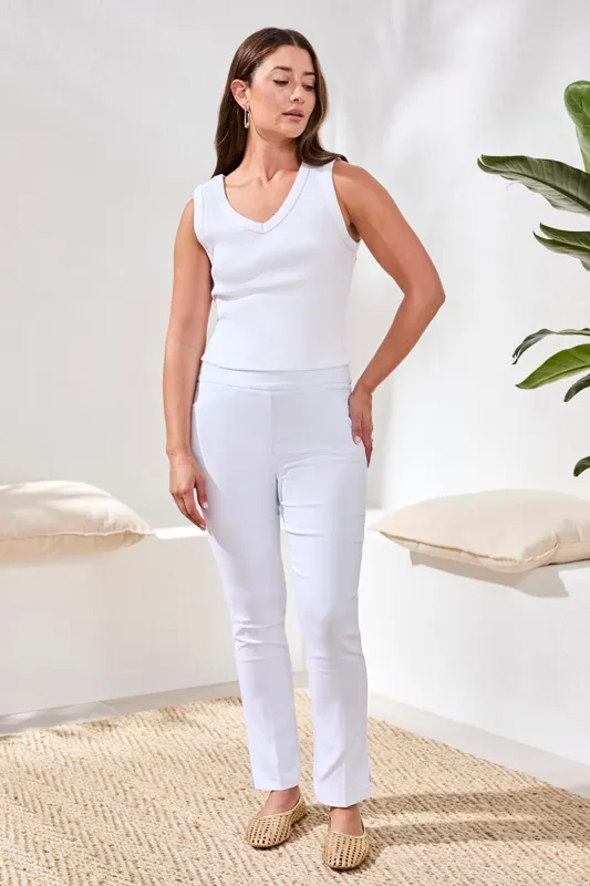 Year Round Basics Flatten It® Pull-On Ankle Pants-White made by Tribal