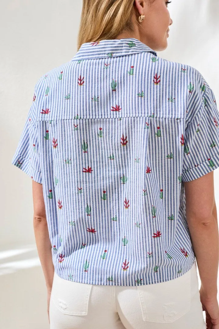 Cotton Stripe Cactus Camp Shirt-White sold by Tribal product image thumbnail 4