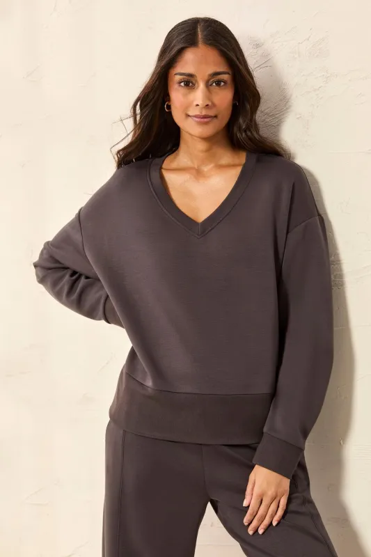 TECHNO LUX V-Neck Drop Shoulder Pullover-Tornado made by Tribal