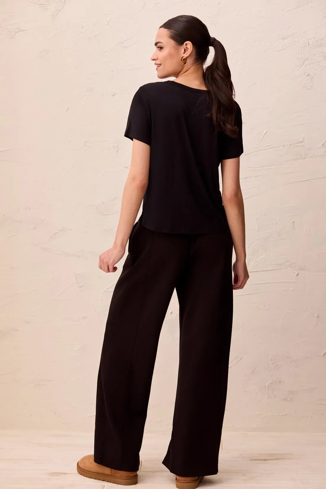 Premium Modal Ultra-Soft Short Sleeve Crew Neck Tee-Black sold by Tribal product image thumbnail 2